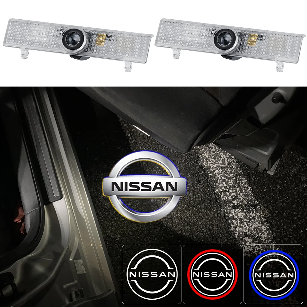 2/4PCS LED Car Door Welcome Lights 3D Laser Projector Lamp Auto Decoration Accessorie For Nissan Altima AMADAR TITAN Pathfinder