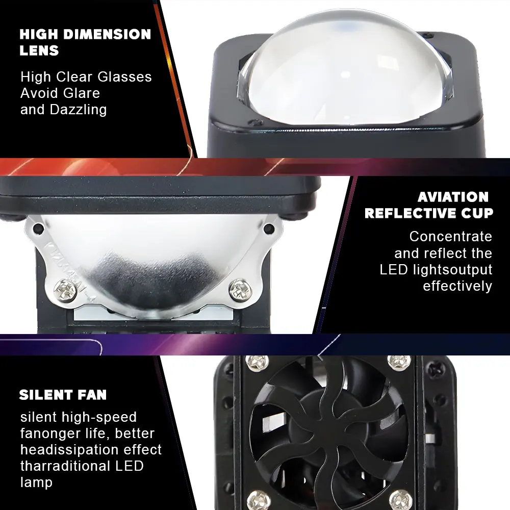 1.5 Inch Bi LED Projector High Low Beam 6000K Mini Lenses Headlights Car Motorcycle Headlight Retrofit Matrix LED Lens Fog Light