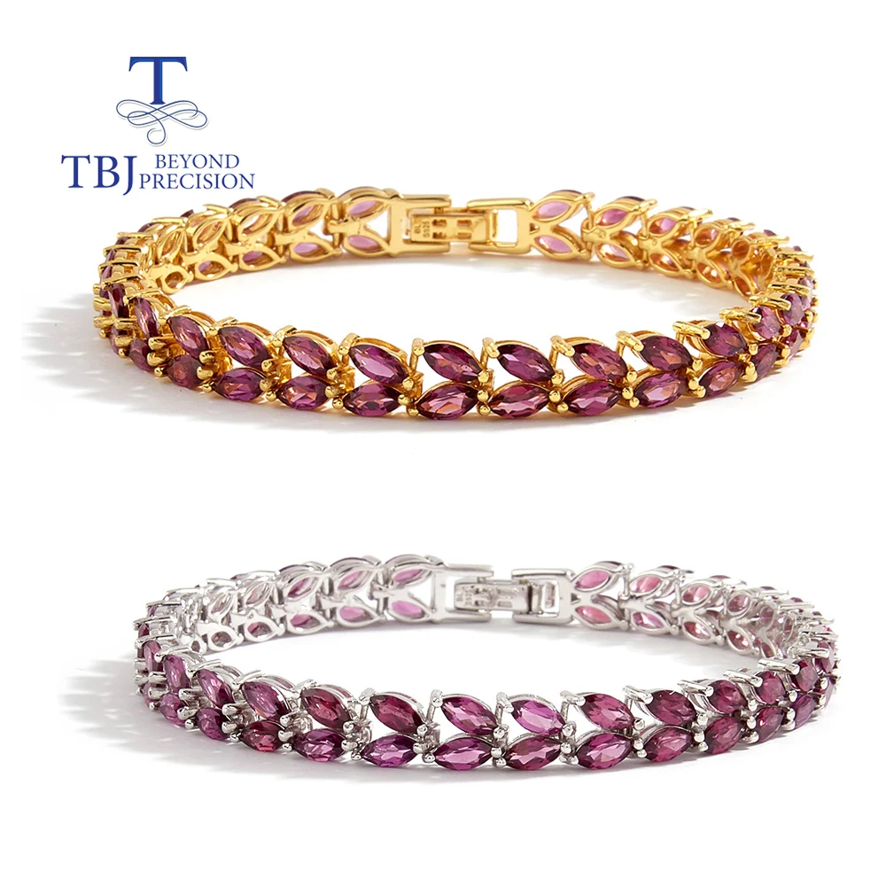 2026, Purple natural Rhodolite garnet bracelet fashion women's fine jewelry 925 sterling silver anniversary engagement gift