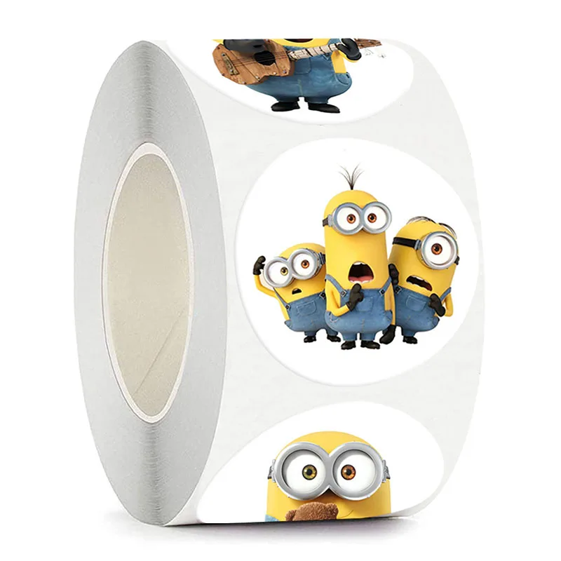 500PCS Cartoon Minions Stickers fai da te Anime Figure Image busta ricompensa per bambini sigillatura decorazione Sticker Kid Festival Gifts