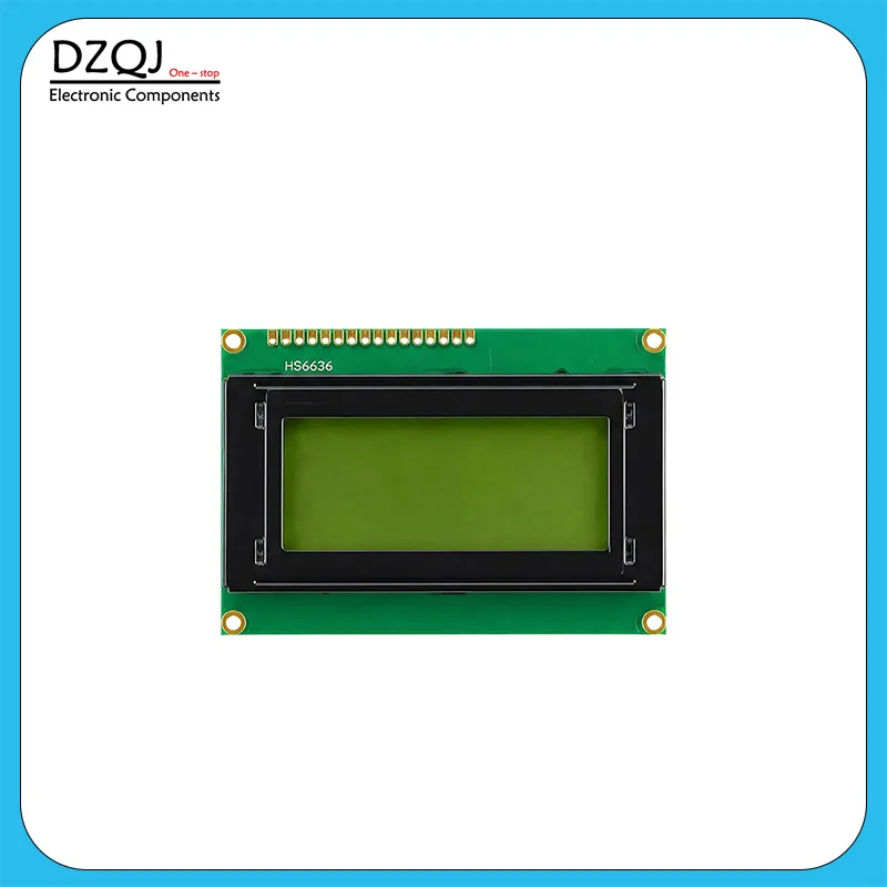 DZQJ LCD1604 / 16x4 Monochrome Character LCD Module, Yellow-Green Background with Blue-Black Characters