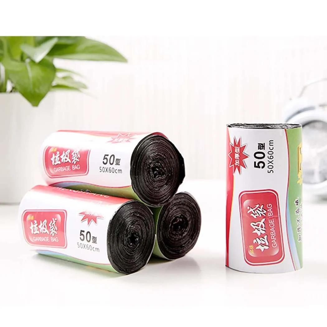 Household Garbage Bags Large Rolls Thicken Portable Trash Bag For Kitchen Bathroom Trash Sorting Bin Cleaning Supplies