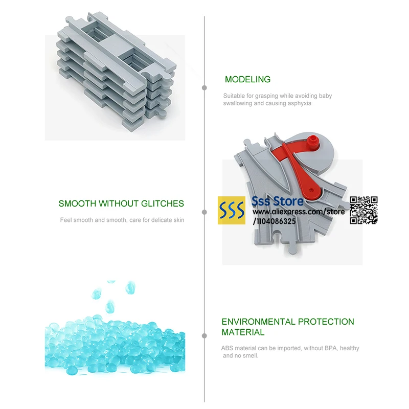어린이 교육용 대형 빌딩 블록 트랙 액세서리 트랙 세트, 기차 전기 조립, 듀플로드 장난감 선물과 호환 가능