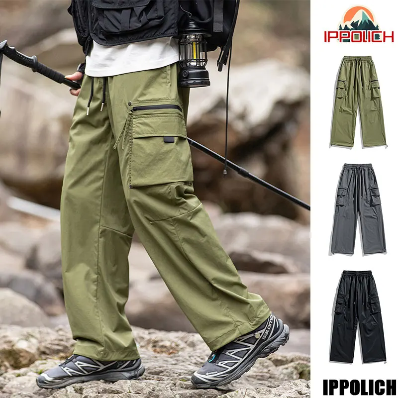 

Autumn Hiking Pant Men Outdoor Waterproof Cycling Pants Lightweight Windproof Camping Trousers Elastic Waist Fishing Trousers