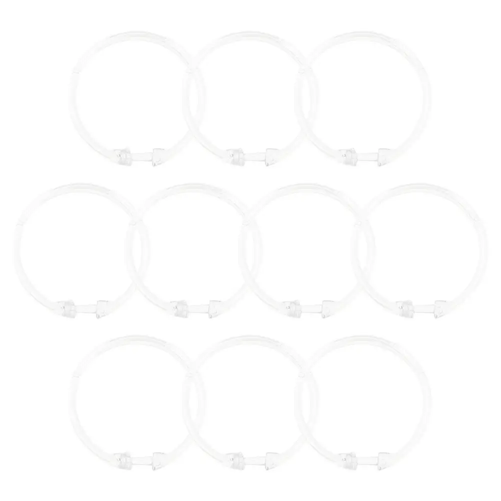 

10 шт. круглых прозрачных акриловых кольцевых крючков для душевых занавесок, гибкие, не деформирующиеся