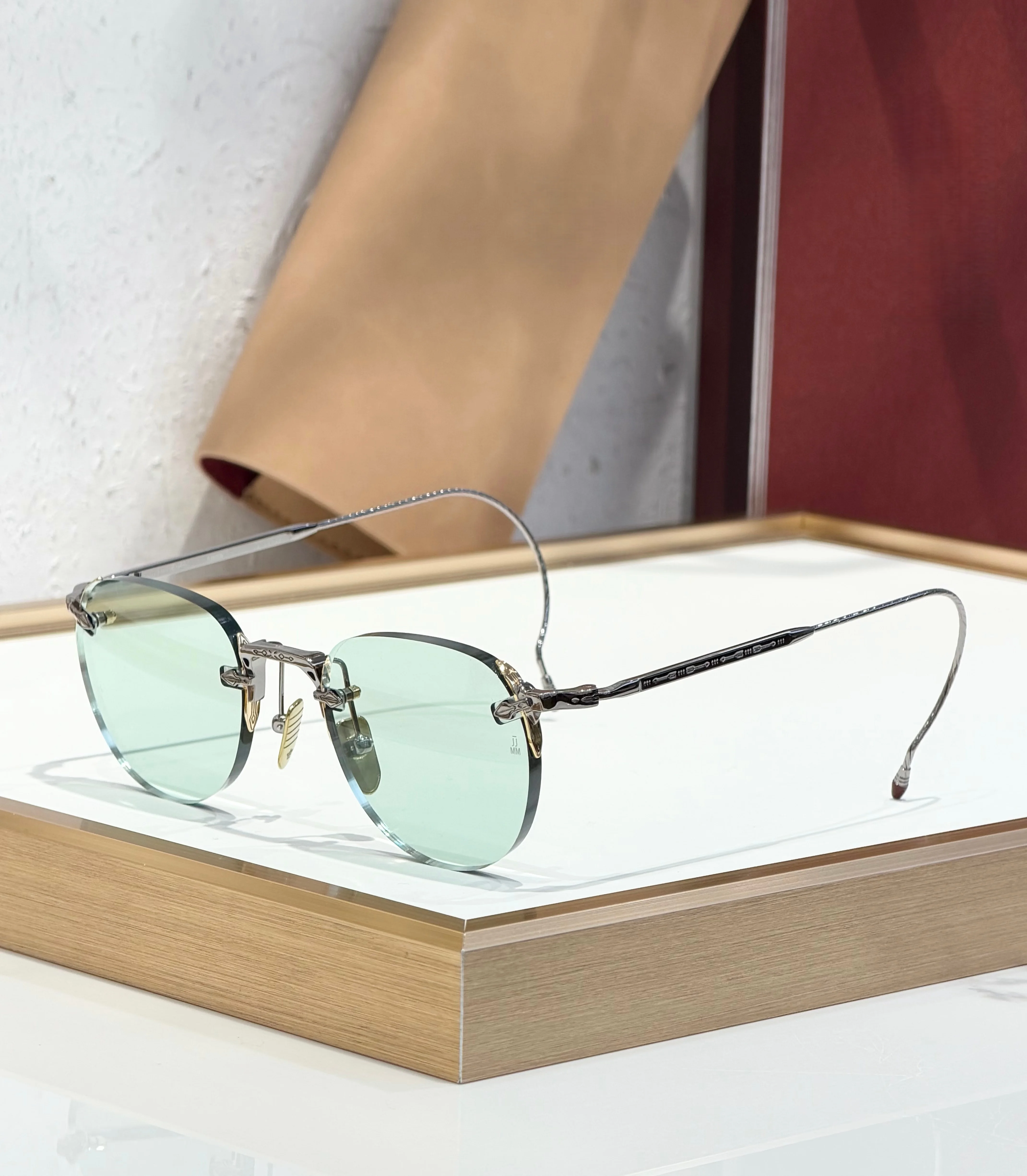 JMM FAIRBANK Lightweight Luxury Designer   High Quality Alloy Sunglasses Rimless Inspired Elegant Unique Shape UV400