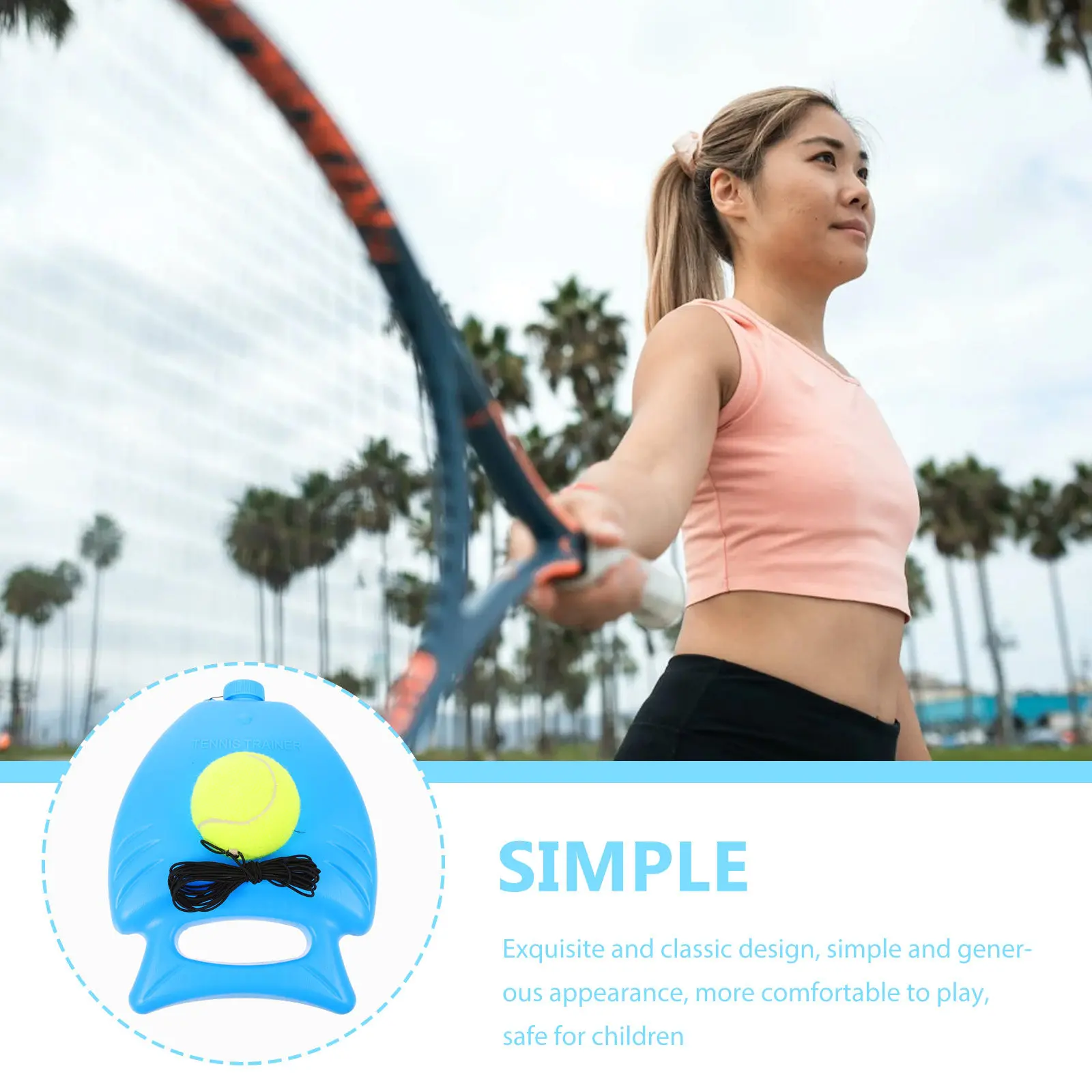 

Набор для тренировок по теннису: простая и элегантная база для личного использования, улучшает координацию, идеальный подарок для юных игроков, тренировочный инструмент.