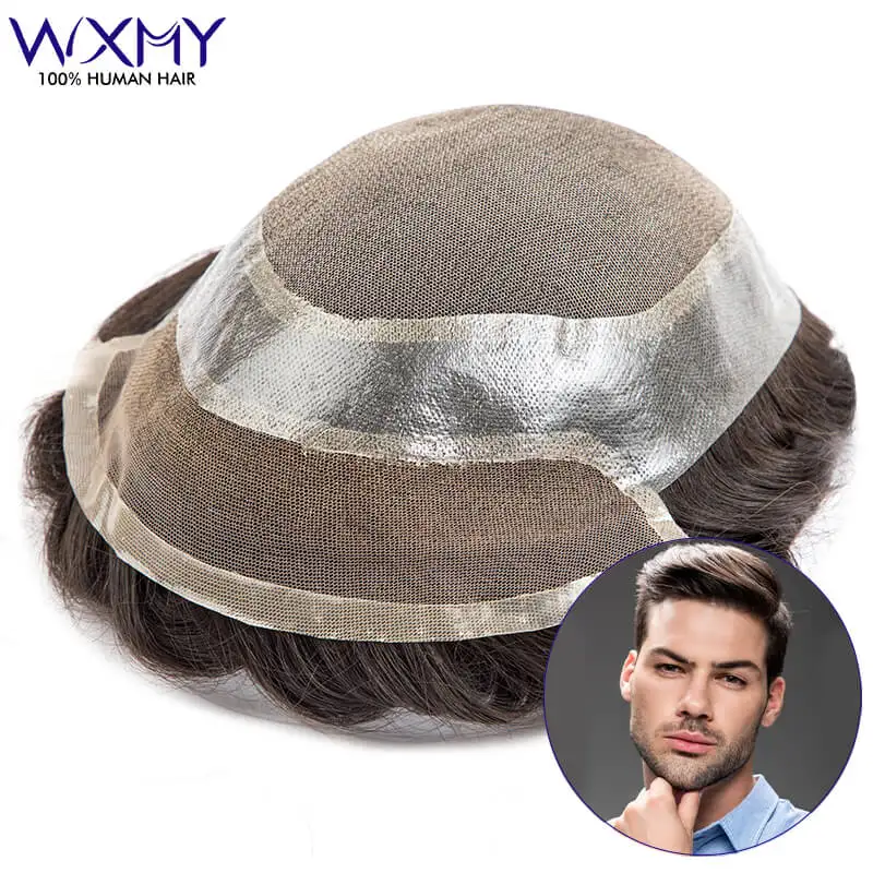 Hollywood Man Wig Capillary Male Hair Prosthesis Toupee Men Natural Human Hair Wig For Men Peruca Masculina Replacement Systems