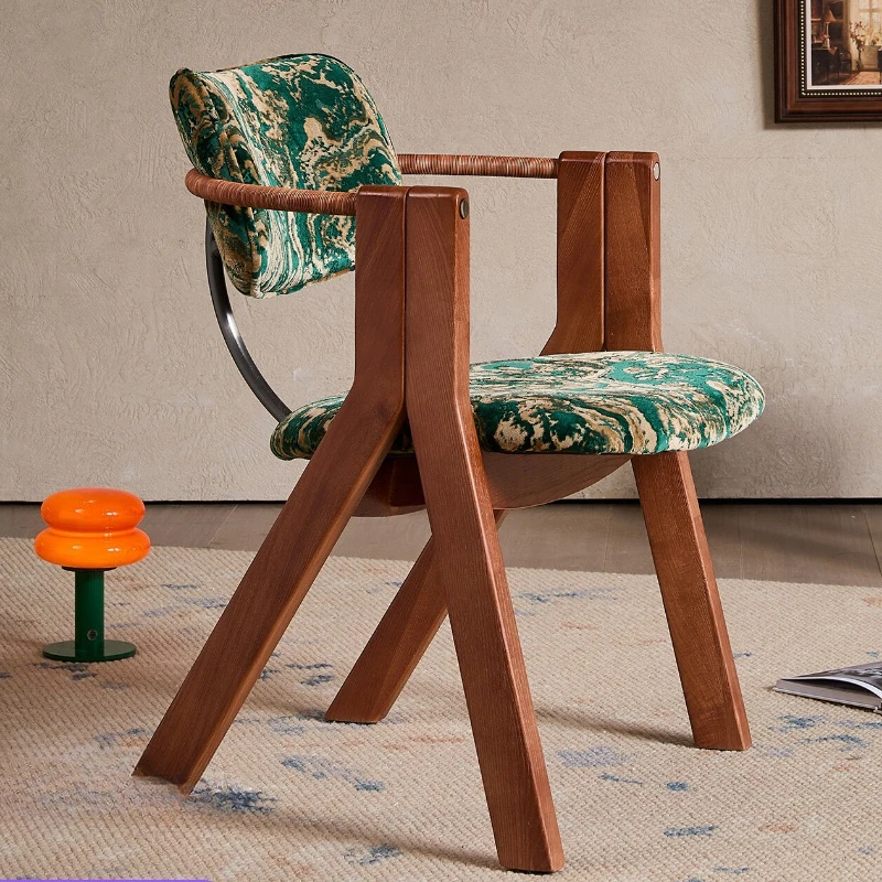 Modern minimalist design solid wood tea chair armrest dining chair home
