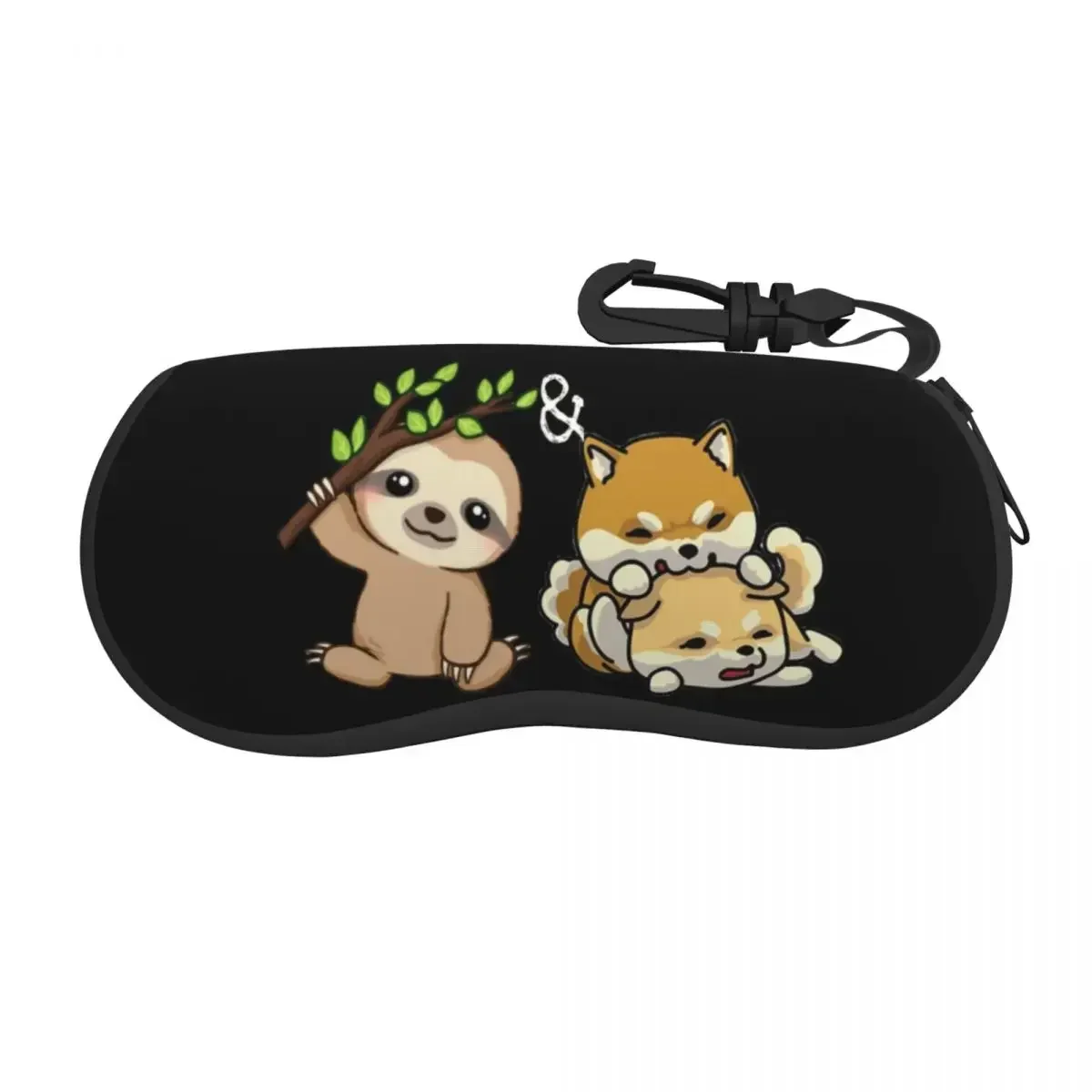 Easily Distracted By Sloths And Dogs Eyeglass Glasses Case Men Women Soft Cartoon Pattern Sunglasses Protective Pouch