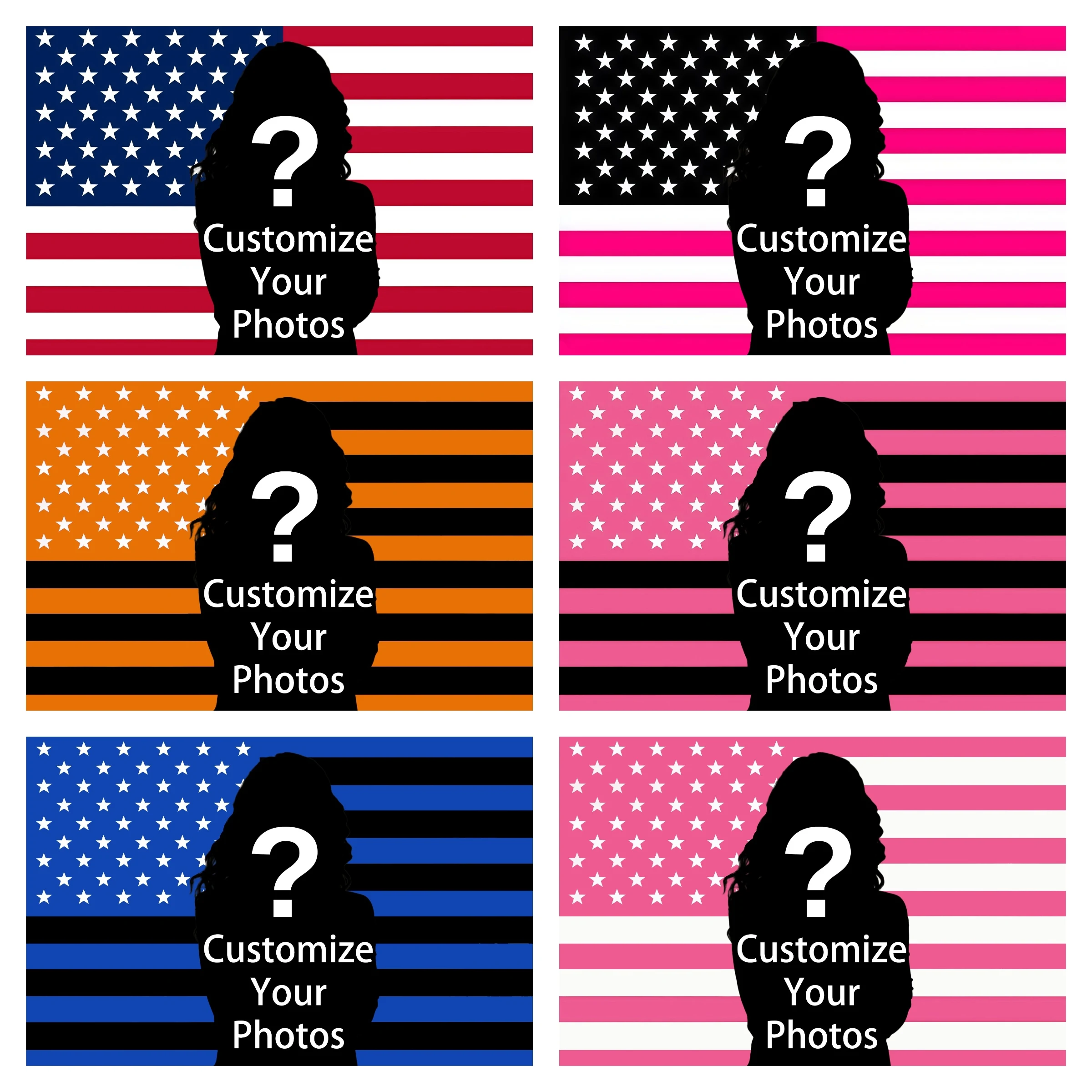 1pc Personalized photo custom American flag USA Banner, room decor family, Printed High‑Resolution Imagespets Images idols logo