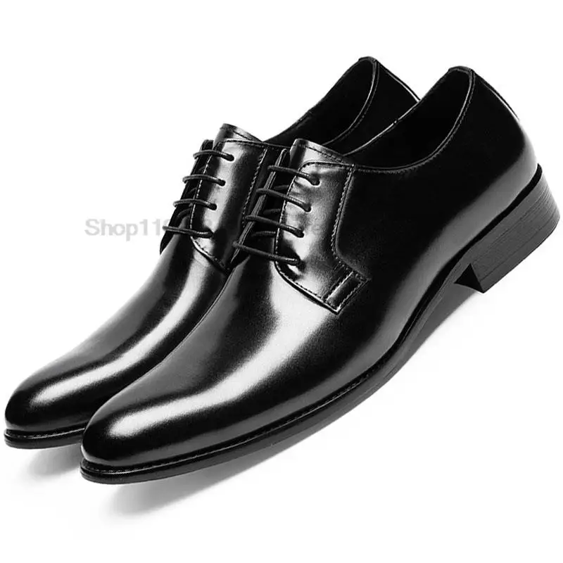 

Luxury Black Brown oxford Style Bridegroom Designer Dress Best Man Shoe Genuine Leather Original Handmade Business Shoes For Men