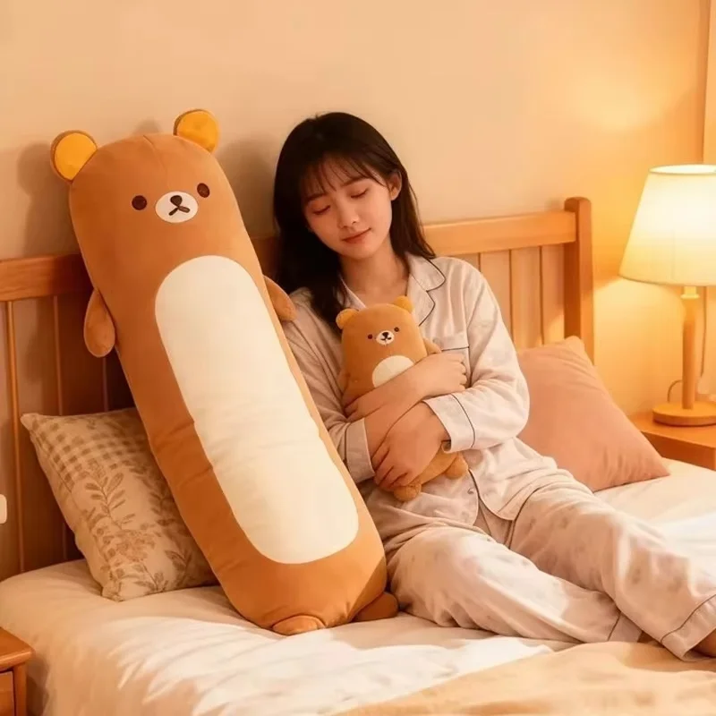 60-80 سنتيمتر Rilakkuma لطيف وسادة طويلة ألعاب من نسيج مخملي اضافية لينة الساق الحضن وسادة للنوم وسادة أريكة مكتب قيلولة وسادة هدية #2