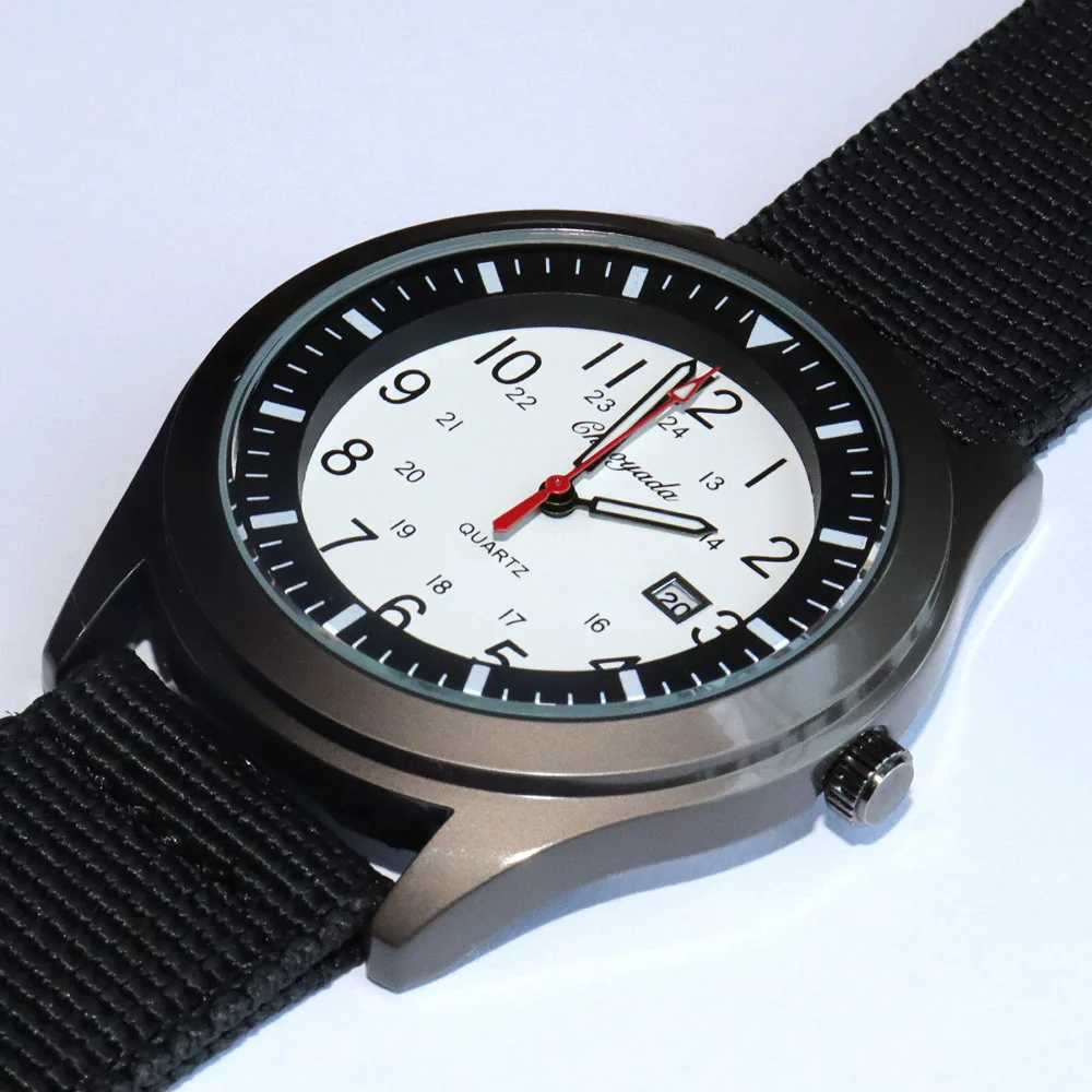 Relógio de quartzo masculino de luxo esportivo casual design militar relógio de pulso com pulseira de nylon para presente