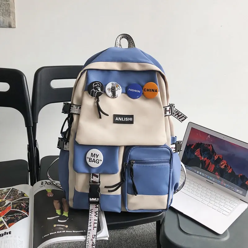 Tas Ransel Wanita Modis Kapasitas Besar Tas Ransel Perjalanan Pria Tas Sekolah Anak Perempuan dan Laki-laki Tas Sekolah Pelajar Trendi