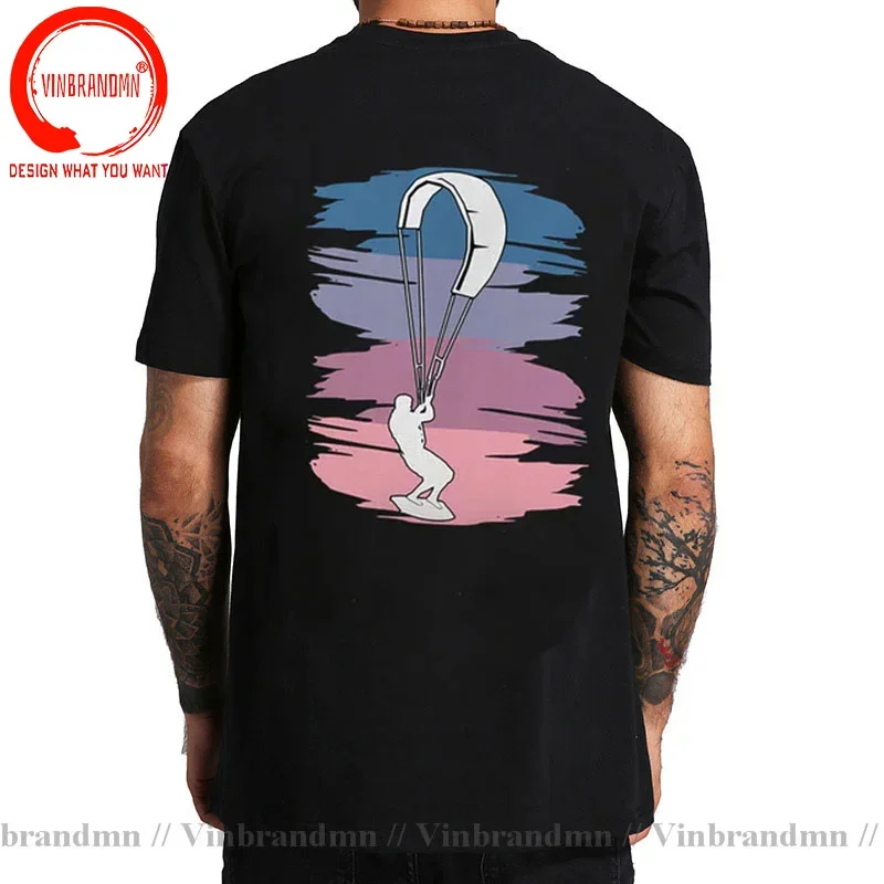 2022 Fashion Vintage Retro Kitesurfing Men T-shirt Kite Surf kiteboard T Shirt Man Windsurf Kitesurfer tshirt Surfinger T-shirt