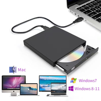 External CD DVD Drive, USB 2.0 Slim Protable External CD-RW Drive DVD-RW Burner Writer Player for Laptop Notebook PC Desktop