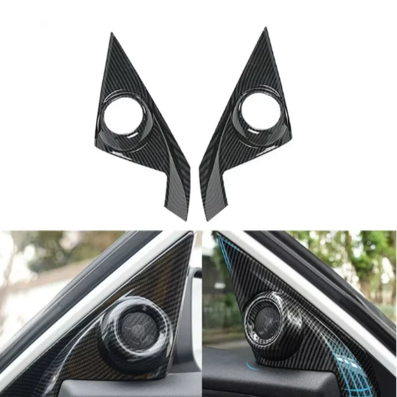 

For Honda Civic 10th 2016 -2019 Car interior A-pillar Speaker horn ring panel trim cover ABS Matte/Carbon Fibre/Red accessories