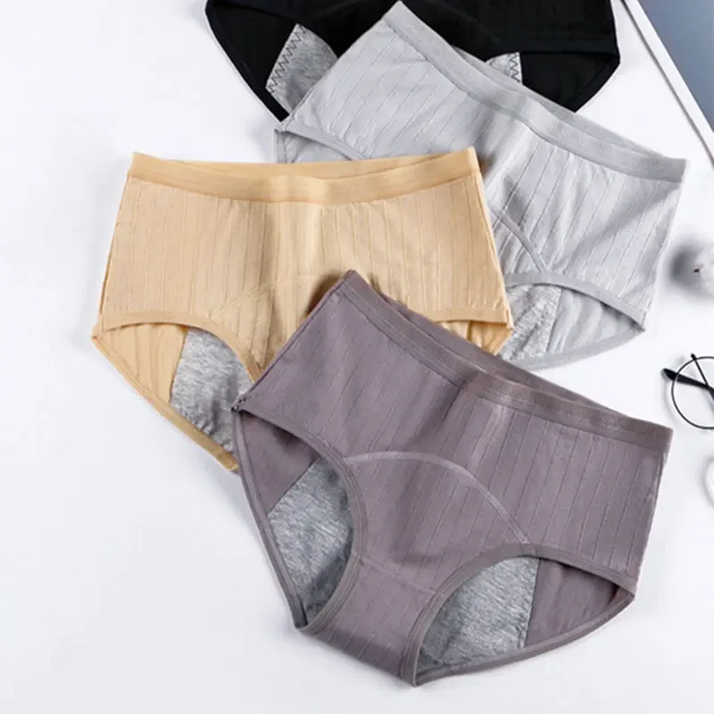 

Women Leak-proof Cotton Panties Menstrual Knickers Breathable Period Underpants Mid-waist Underwear Physiological Briefs