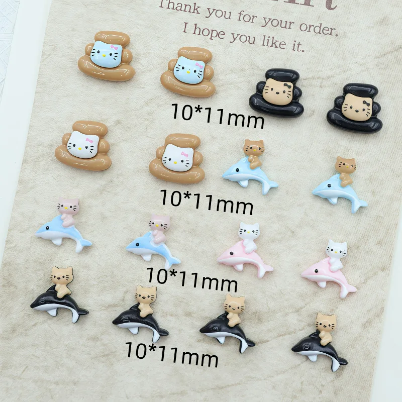 

100Pcs Unique 3D Hello Kitty Nail Charms - Exclusive Resin Cat Decor for Custom Kawaii Manicures