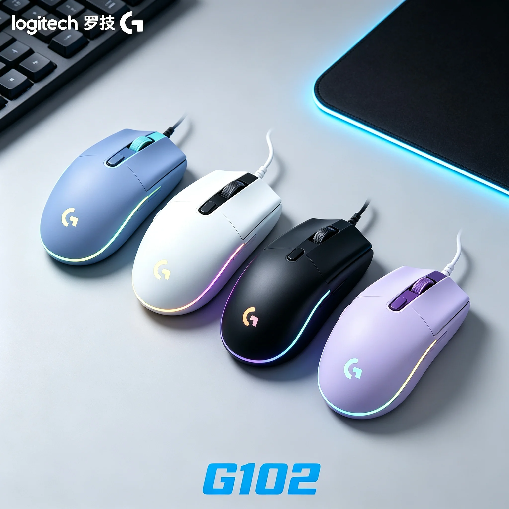 Logitech G102 Wired Gaming Mouse RGB Backlit 6‑Programmable Buttons Ergonomic USB Mouse for PC Laptop Office Game