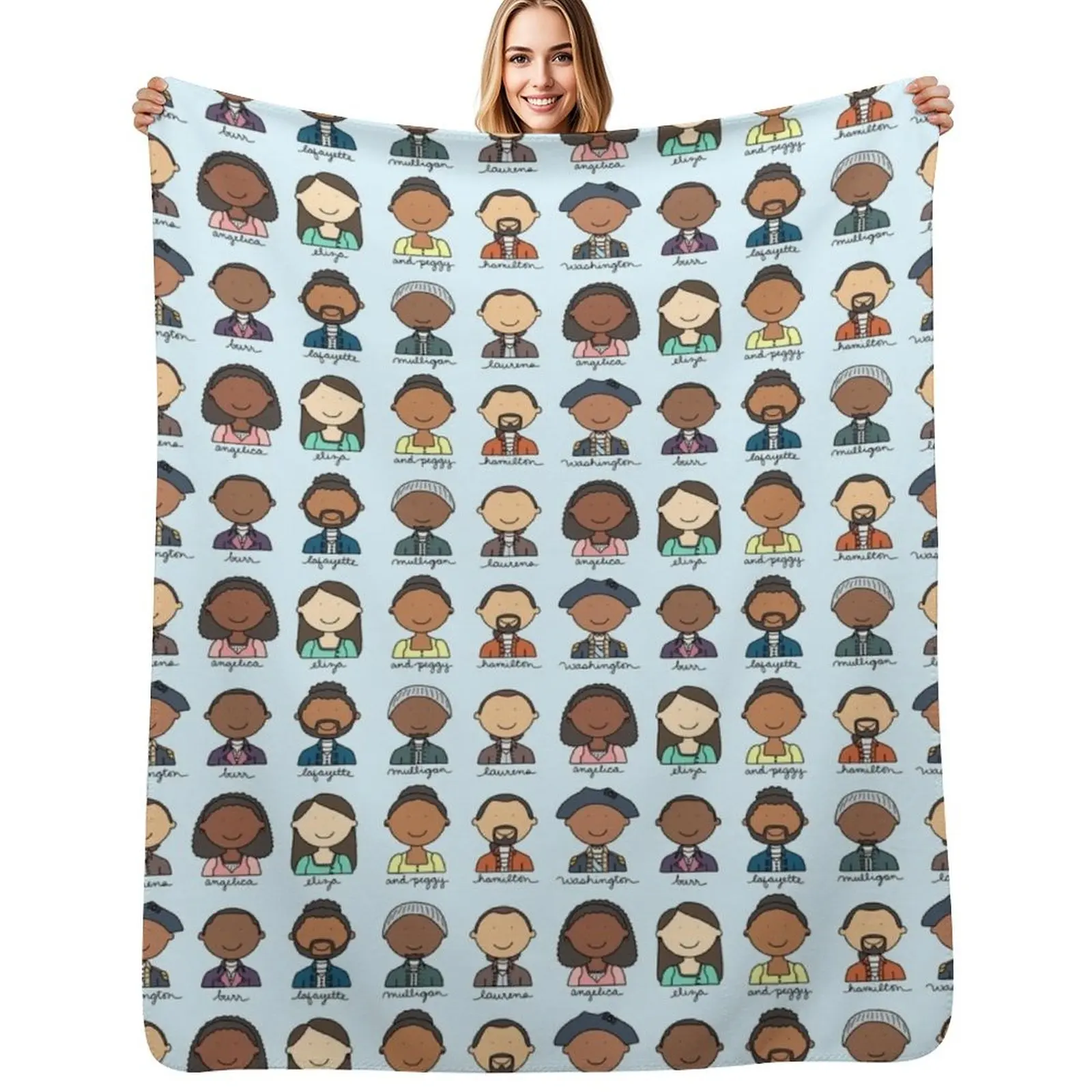 

Hamilton Characters Throw Blanket Warm Flannel Blanket for Couch Chair Bedroom