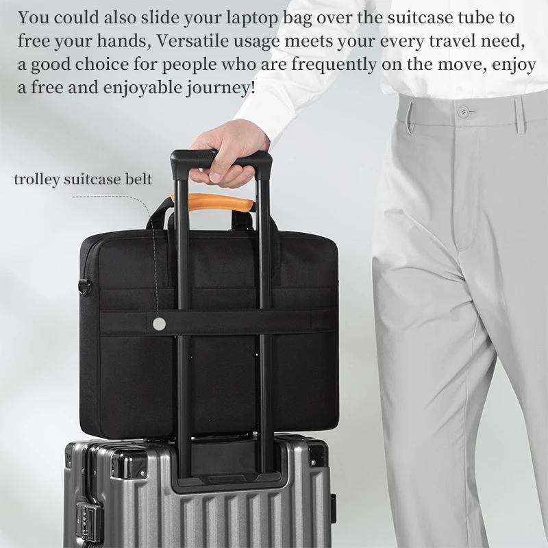 Laptop Bag 15.6 Inch Men Business Office Work Briefcase for MacBook Pro 16 M4 Toshiba HP Acer Asus Chromebook Notebook 17.3 Inch view 6