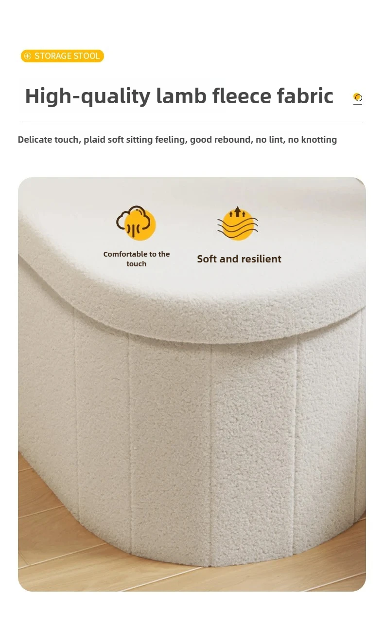 Nordic Folding Storage Stool Entrance Hall Sitting Shoe Stool Living Room Rest Sofa Seat Storage Home Furniture Bed End Stool