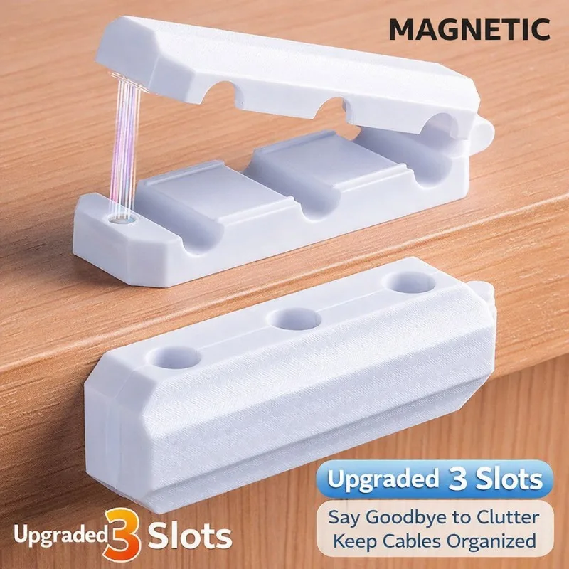 Traceless Magnetic Organizer Desktop Charging Line Tidy Holder Office Desk Wire Arrangement Storage Gadget Magnetic Cable Clips