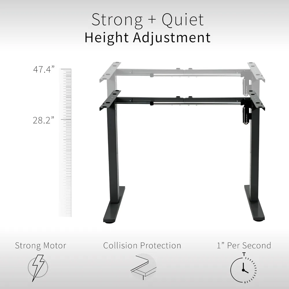 محطة عمل إطار مكتب كهربائي، سعة 220 رطلاً، محرك بدون فرش، أرجل قابلة للتعديل مع وحدة تحكم في الذاكرة