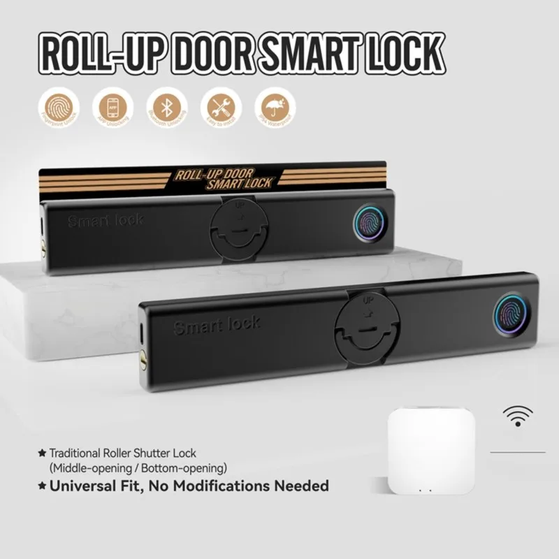 【HOUSEHOLD GOODS】Remote Control Via TUYA Gateway Smart Rolling Gate Lock, IP54 Waterproof Fingerprint Key, Bottom Mount Design I
