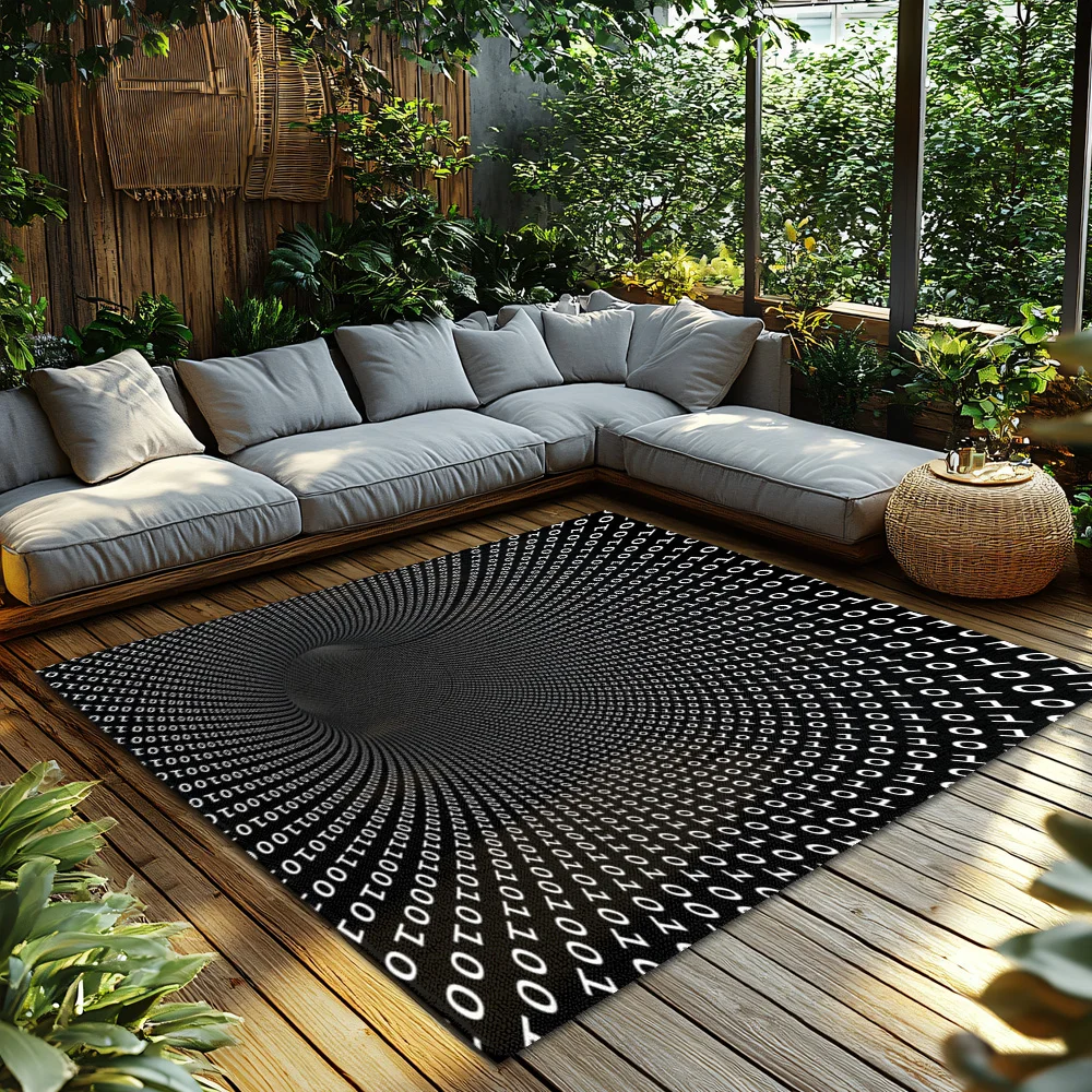 Tuniu Round Geometric Pattern Rug for Living Room Bedroom Kitchen NonSlip Floor Mat Home Decor