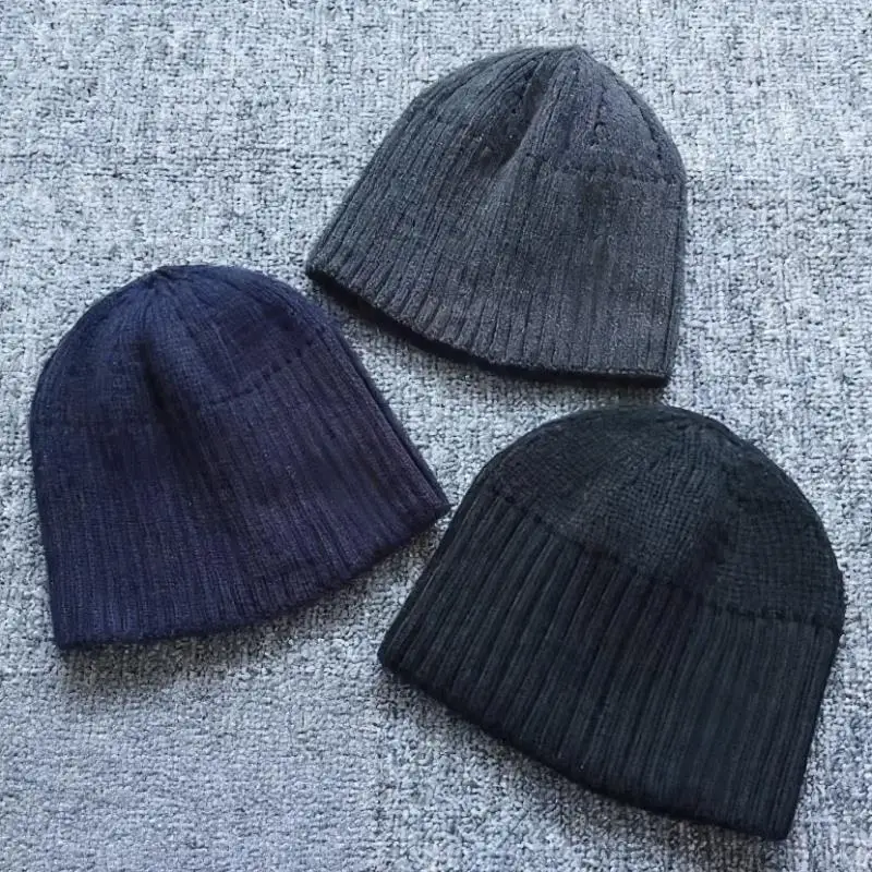 

Street Knitted Cap Elastic Brimless Melon Hip-hop Beanie Cap Keep Warm Vintage Dome Hats Outdoor Warm Knitted Brimless Hat