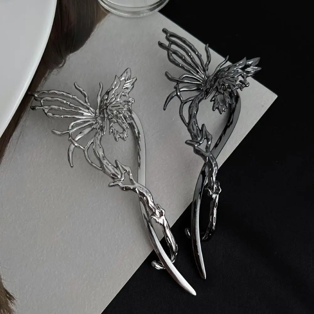 

Elegant Large Size Alloy Hairpin Back of Head Plate Stylish Design Hair Clip Daily Use Word Clip Hair Accessory for Women