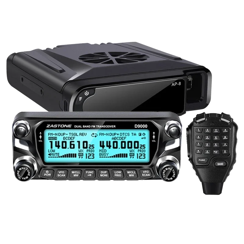 2025ZASTONE D9000 Car Walkie Talkie Dual Band Car Two Way Radio 50W Mobile Radio Detach Panel Aviation Frequency Band AM 128MHZ