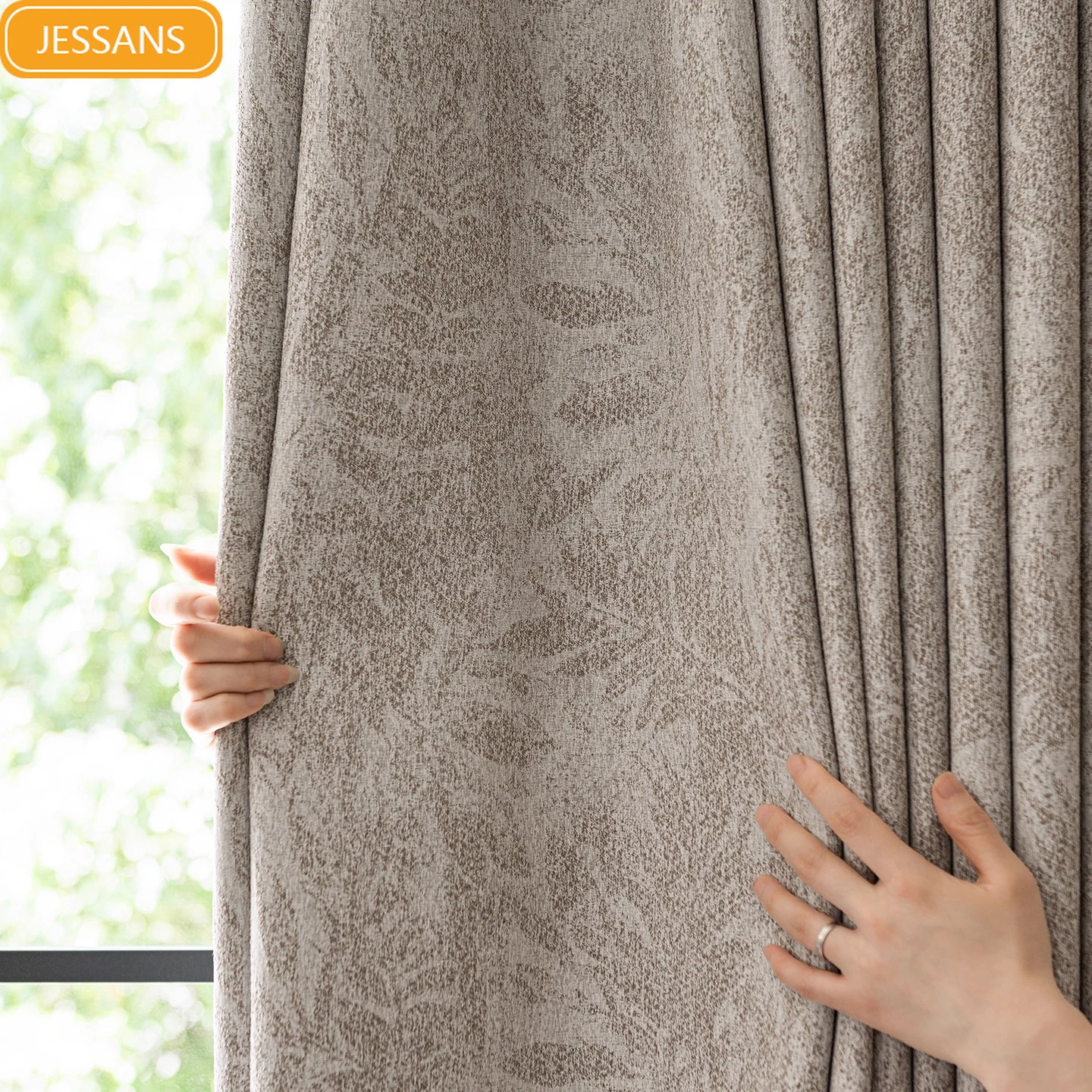 

Pastoral Jacquard Chenille Thickened Curtains for Bedroom Bay Window Living Room French Window Customized Finished Products
