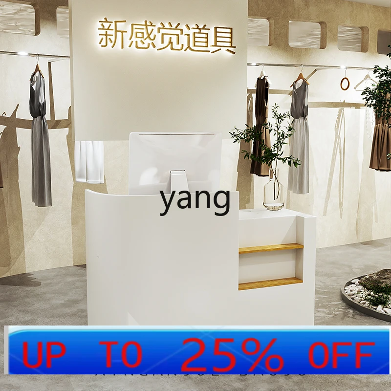 CX  curved clothing store bar checkout page simple modern beauty salon small front desk table