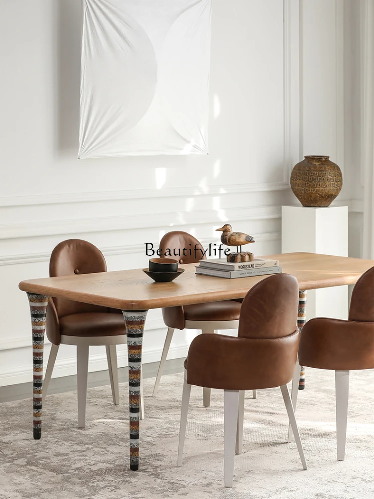 British Laminated Marble Oak Dining Table