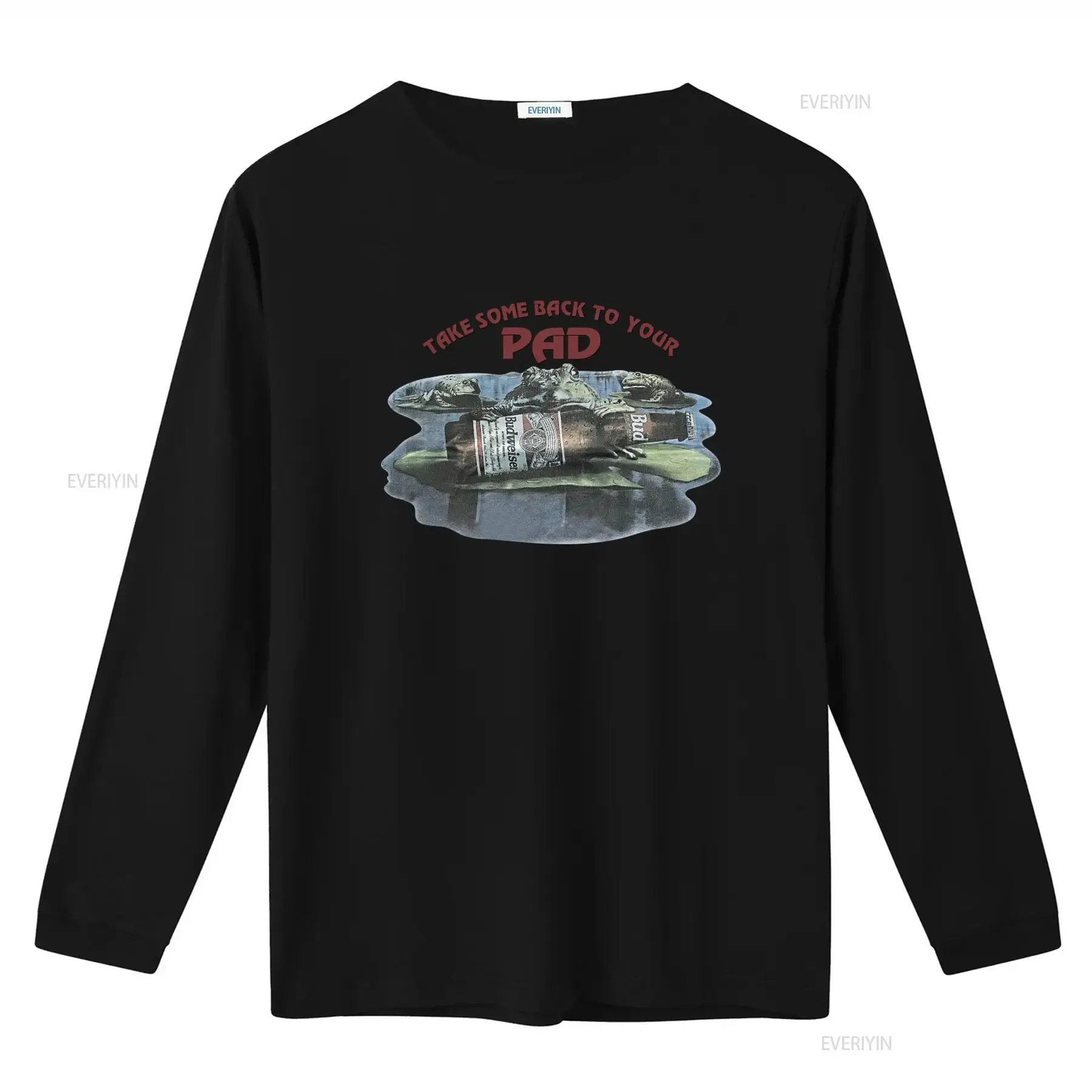 Vintage 1995 RARE Budweiser Frogs T Shirt Take Some Back To Your Pad Design vintage Washed streetwear Versatile homme