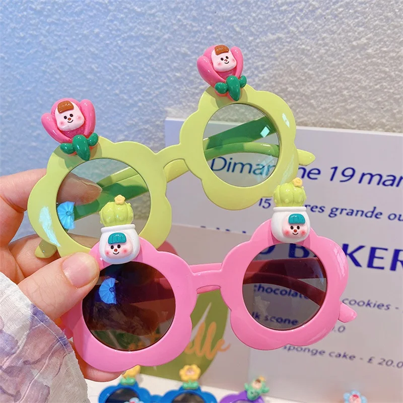 Adorable Flower Sunglasses For Young Boys and Girls Outdoor Glasses For Photography Flower Framed Sunglasses 7 Colors