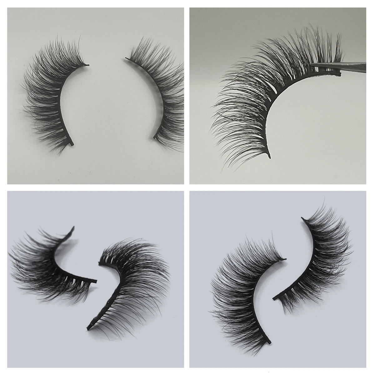 اليدوية فو رموش بالمنك 10 أزواج الطبيعية عارية ماكياج الرموش الصناعية محاكاة عبر فوضوي العين ثلاثية الأبعاد مجعد جلدة