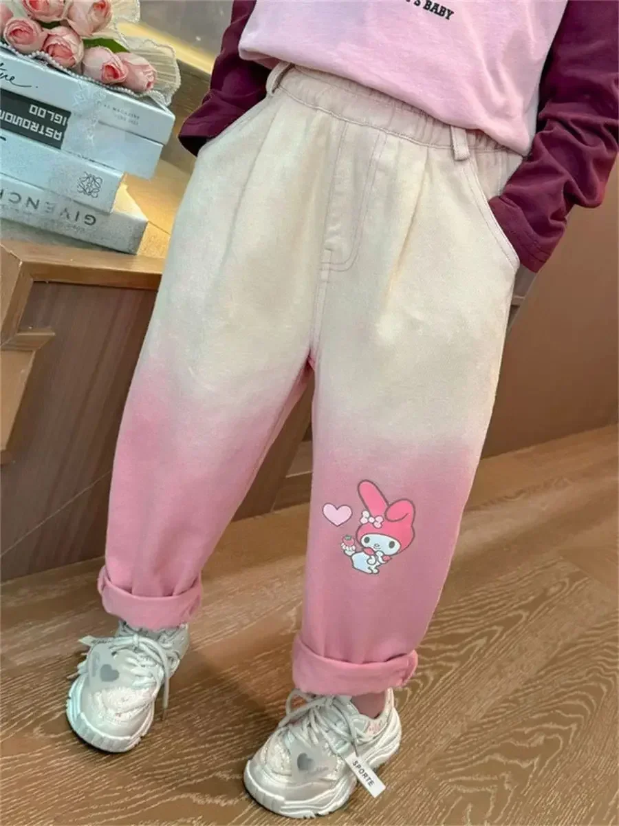 Sweet Kuromi Anime Kawaii Sanrio Ins Casual Pants Spring Autumn Cute My Melody Long Trousers Clothing Lovely Gifts for Kids