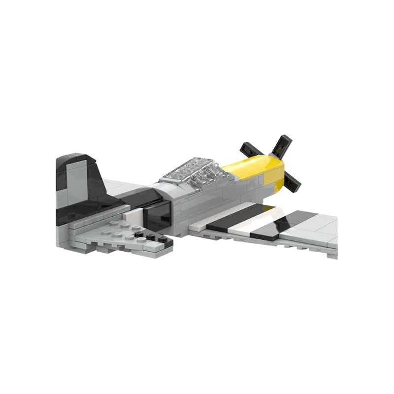 MOC Classic Escort Fighter Building Blocks Set Vintage Propeller Combat Aircraft Model Adult Collection Gift Toy