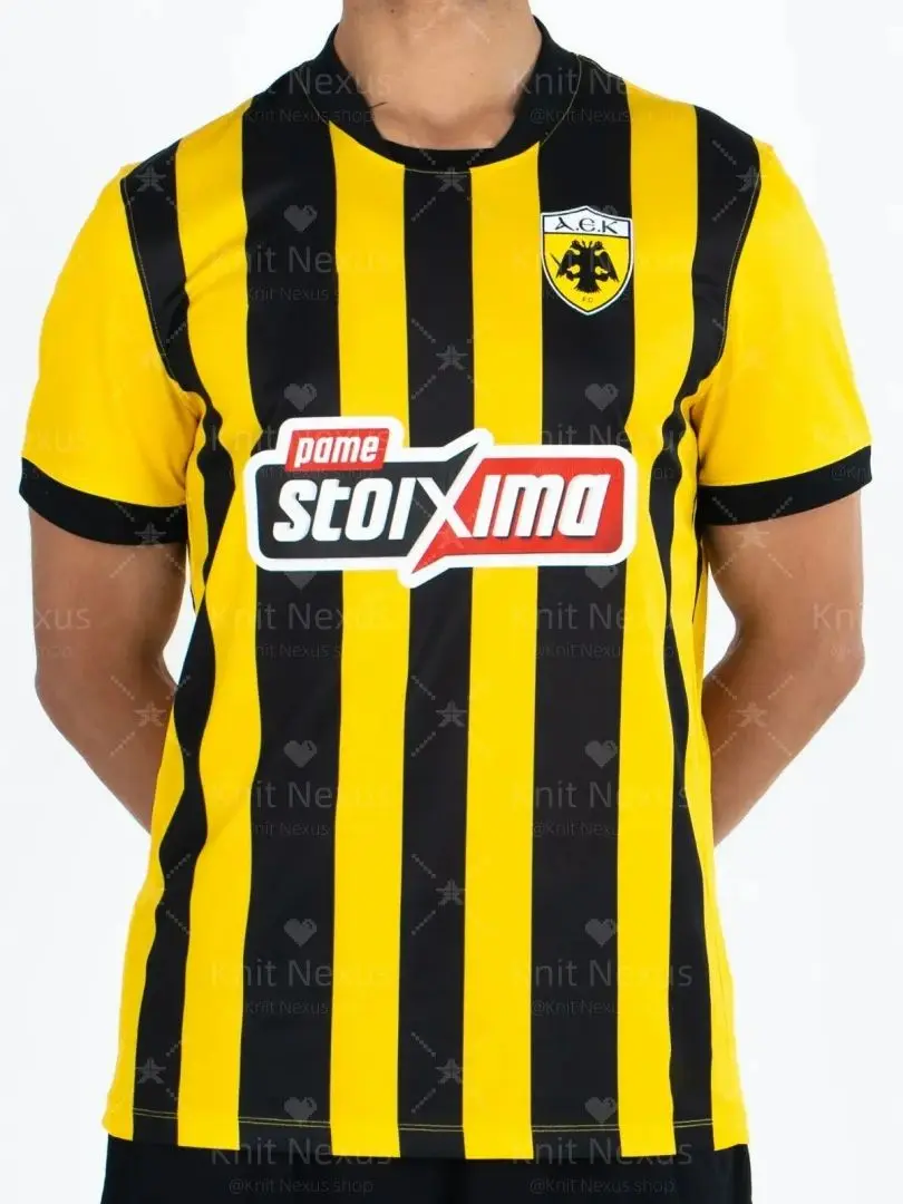 AliExpress NONE 25-26 AEK Athens home football jersey Greek jersey Autumn Sports Dry Quickly Men's T-Shirt Children's Clothing Tee Y2k Woman