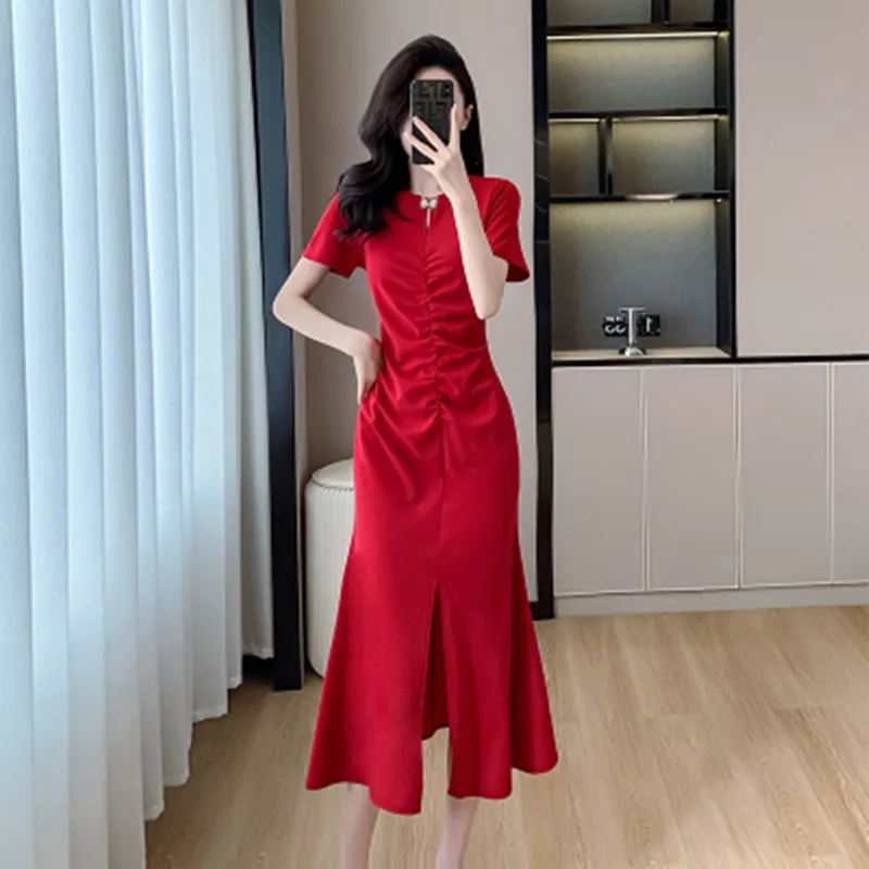 

French Fishtail Dresses Women Summer New Style Small Fragrance Quality Socialite High-End Slimming Skinny Bag Hip Dresses