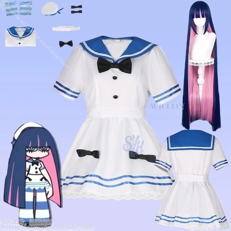 

ЯЩИЕ И СКЛАДАНИЕ С ГАРТЕРОМ Чулок Косплей Аниме JK Kawaii Белый Костюм Матроса Джирай Kei Мини Платье Для Девочек Хэллоуин