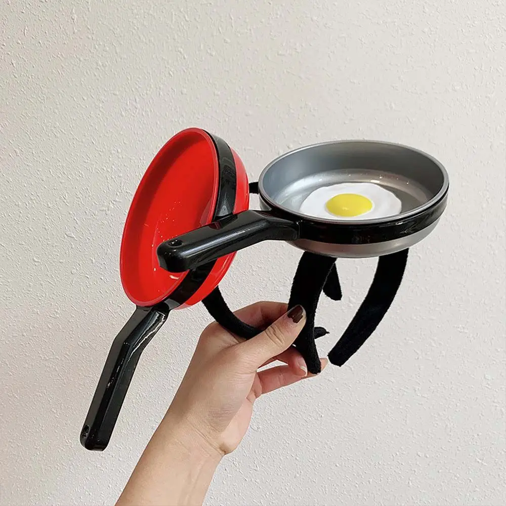 

Fried Egg Cartoon Pan Cute Hair Clip Simulation Food Headband Fake Food Hair Hoop Female Hair Accessories Korean Style Headwear