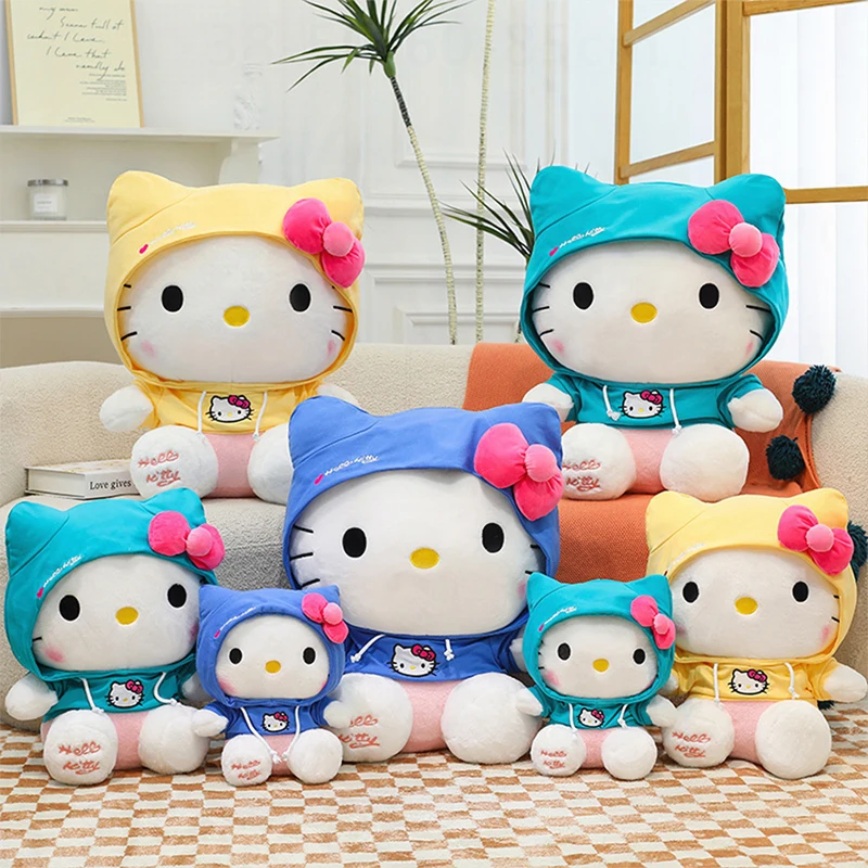 

60cm Sanrio Kawaii Hello Kitty Plush Toy Kt Cat Stuffed Doll Cute Cartoon Kids Birthday Xmas Gift Pillow Wholesale for Children