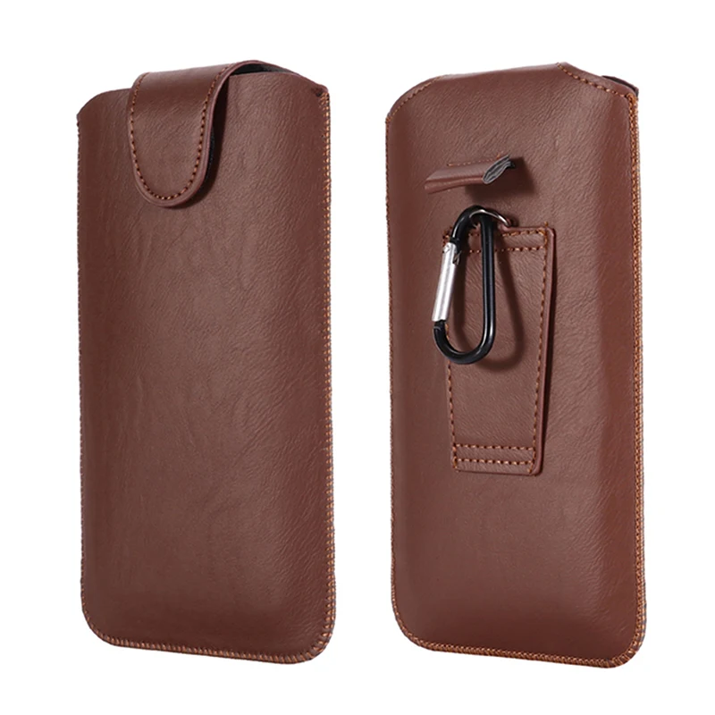 Holster Belt Phone Case 4.7-6.5 Inch Universal For iPhone Samsung Huawei Xiaomi LG Smart Phones Leather Ultra-thin Waist Bag