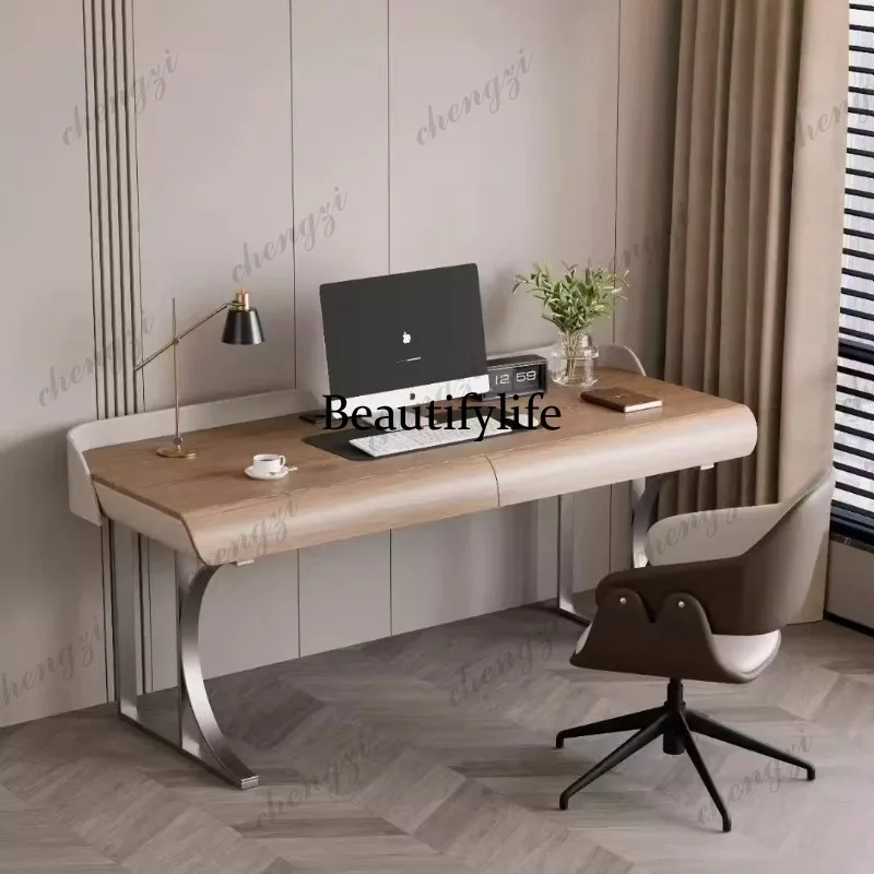 

Metal Rectangular Computer Desks Luxury Design Bedroom Notebook Gaming Desk Study Drawers Wooden Mesas De Computador Furniture